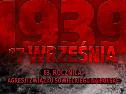 Grafika z napisem 1939, 17 września, 83. rocznica agresji Związku Sowieckiego na Polskę
